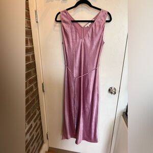 Vince Women's Double V-neck Satin Dress